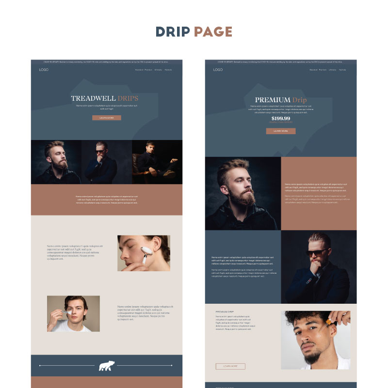 drip page mock-up