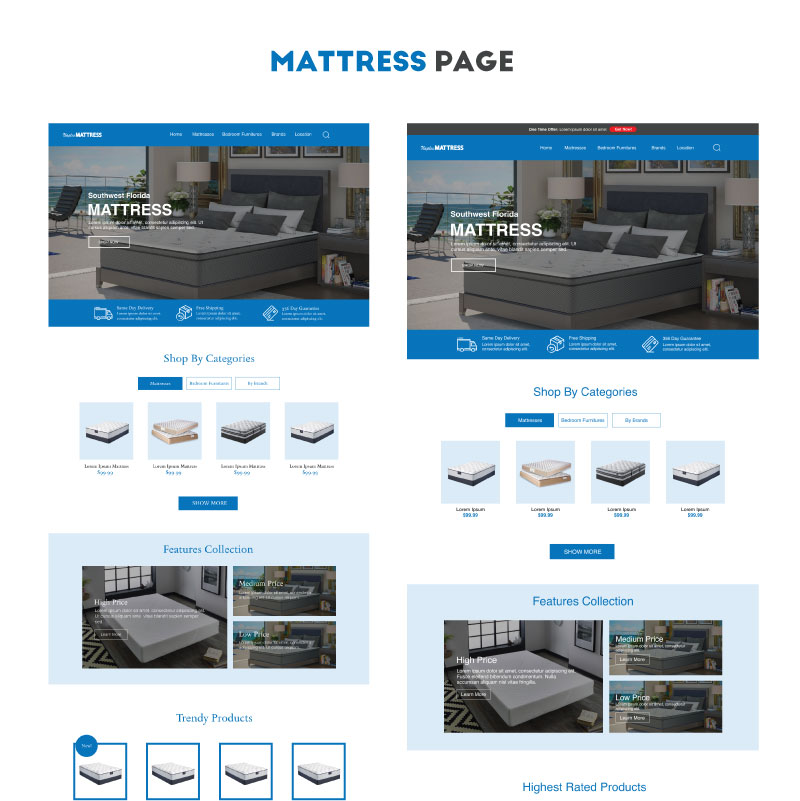 mattress page mock-up